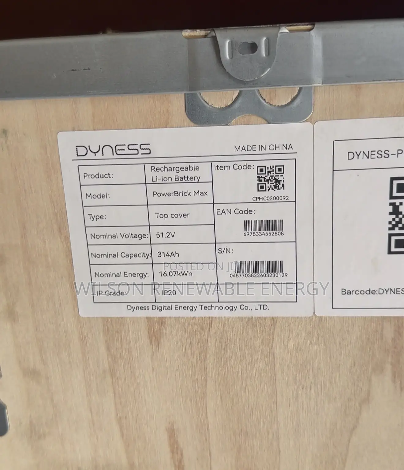 16.07kwh Dyness Lithium Battery (Power Brick Max)