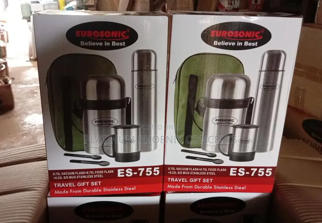 Food Flask With Water Flask and Carrier Bag