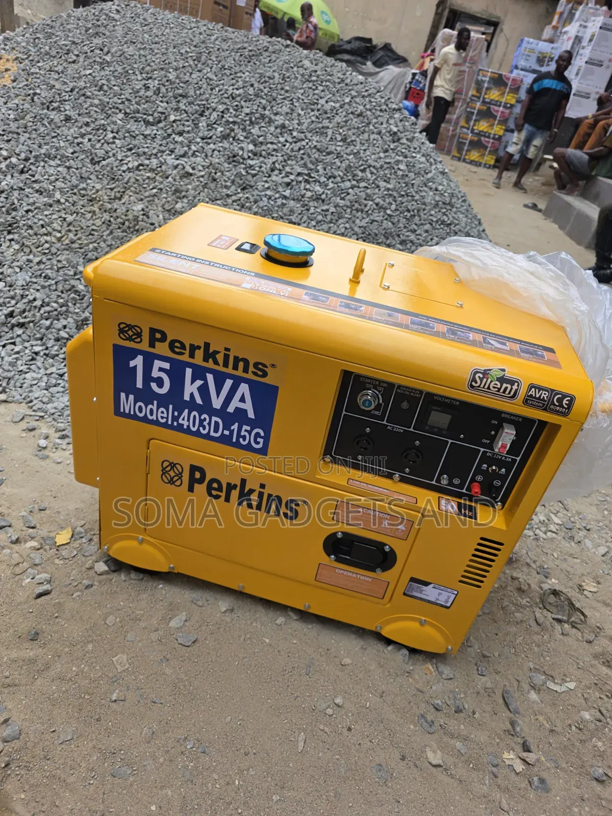 Powerful 15kva Perkins Diesel Soundproof Generator 100%copper Coil