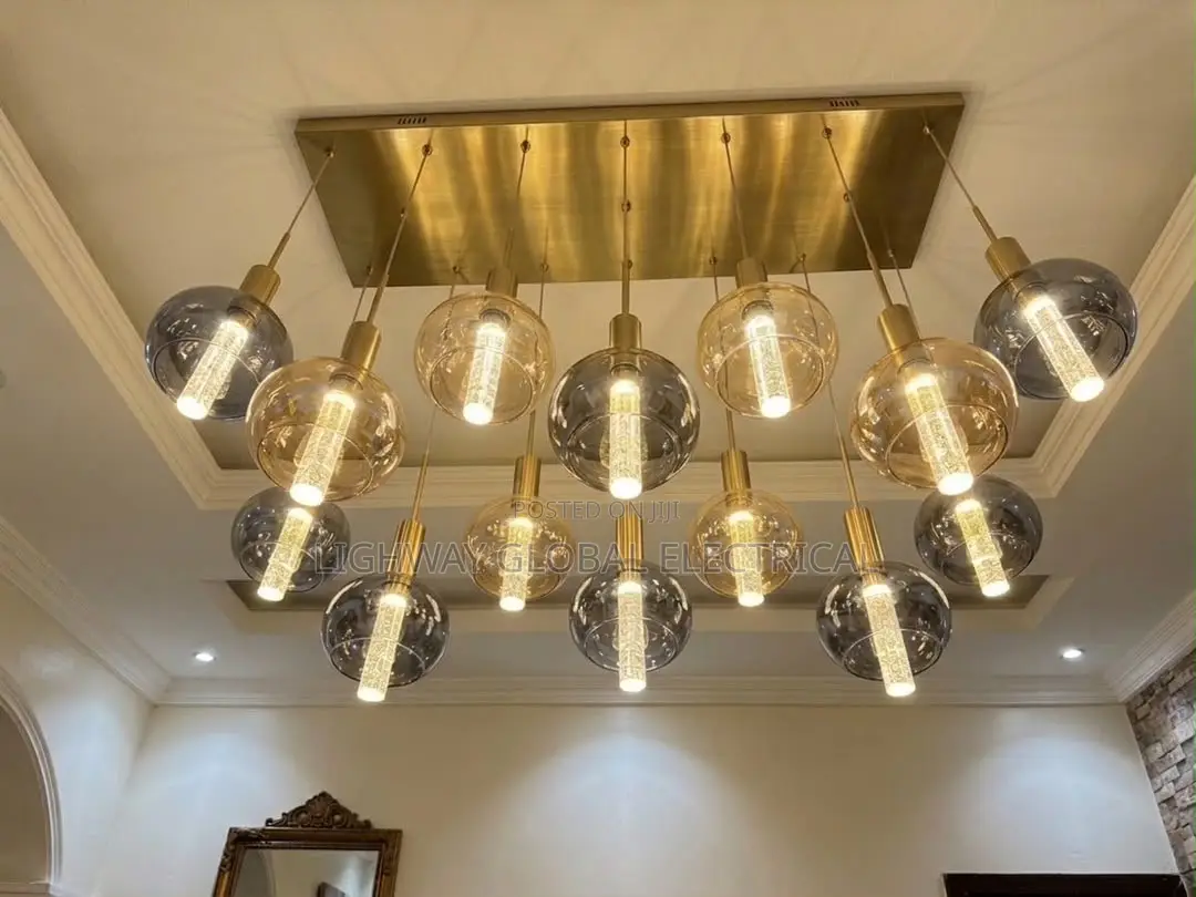 1200mm Amber/Smoky Bottle Glass Chandelier