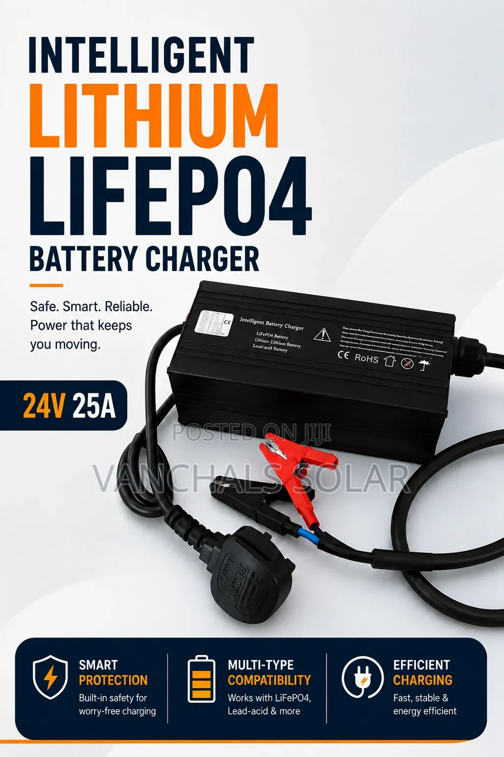 Lithium Lifepo4 Battery Charger 24v 25a