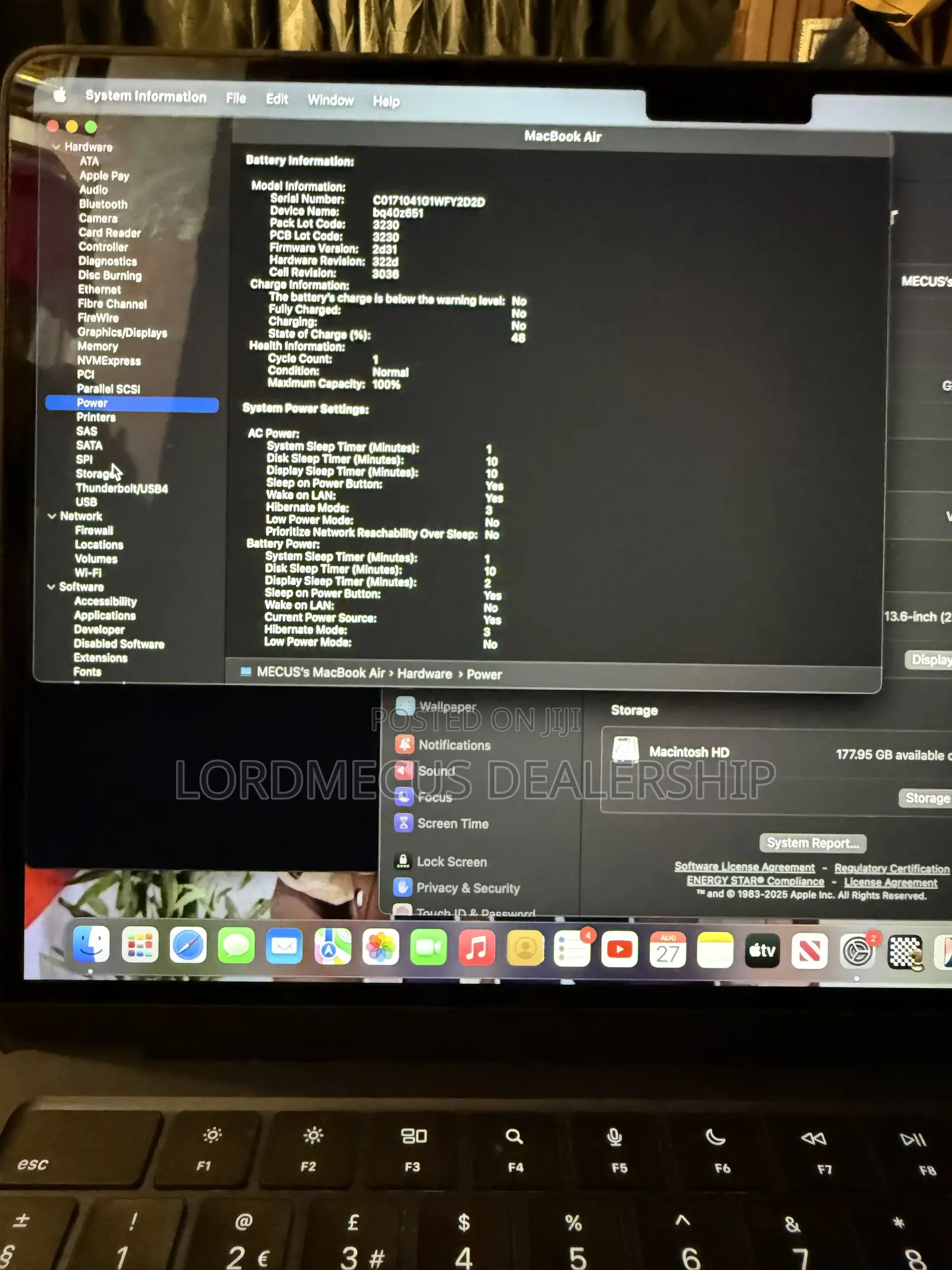 Laptop Apple MacBook Air 2022 M2 8GB Intel Core M2 SSD 128GB