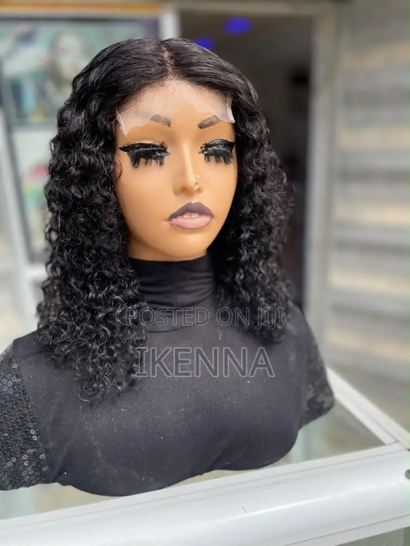 16” Jerry Curls Human Hair Wig With a Closure
