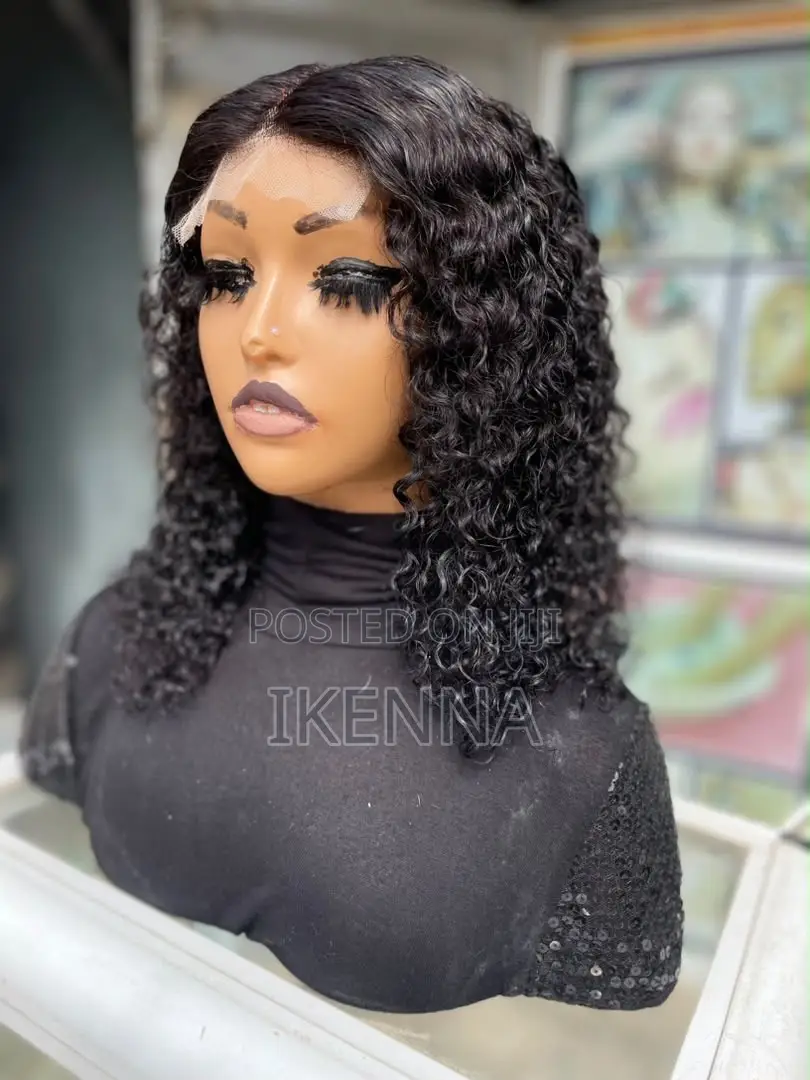 16” Jerry Curls Human Hair Wig With a Closure