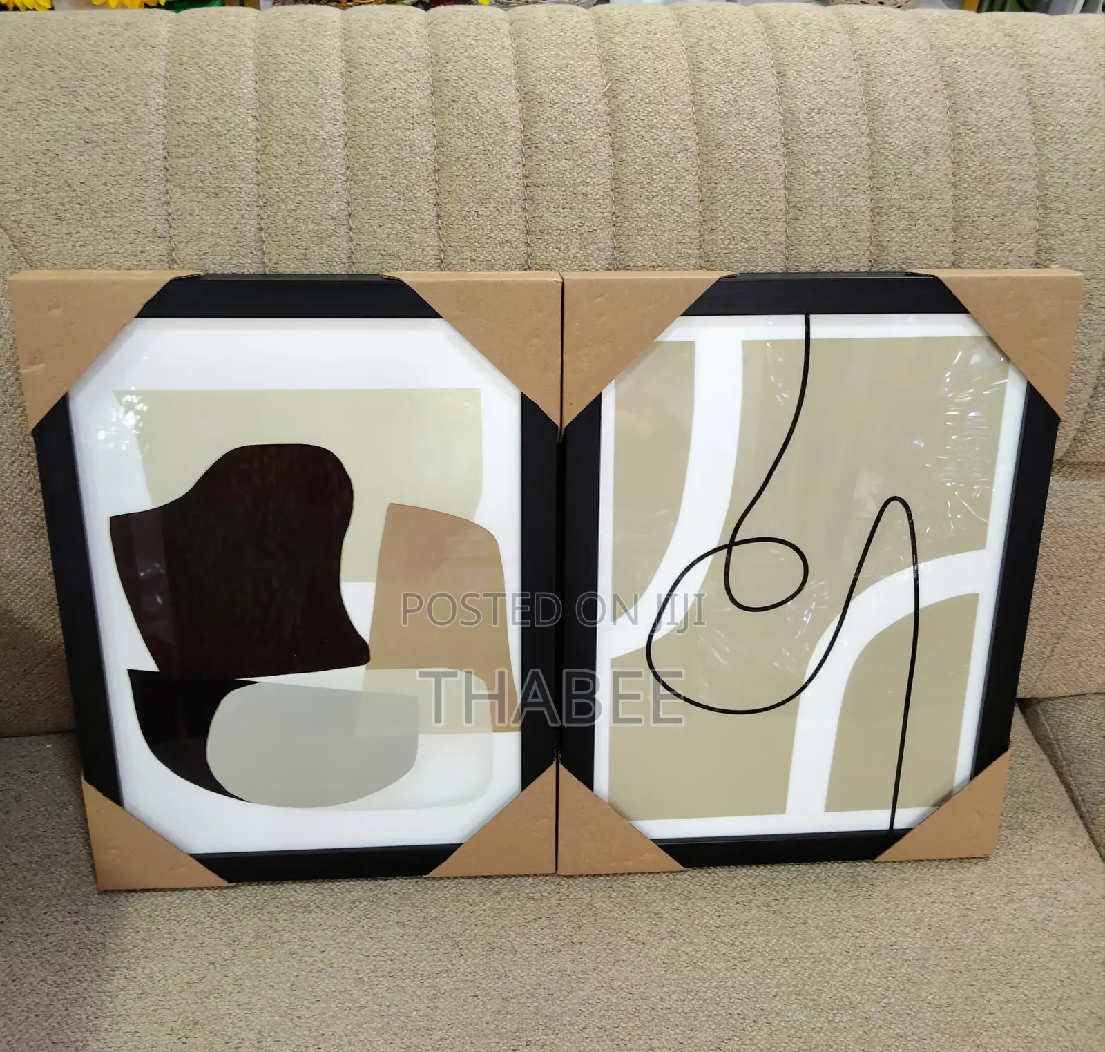 Modern Minimalist Abstract Wall Art Set - Neutr