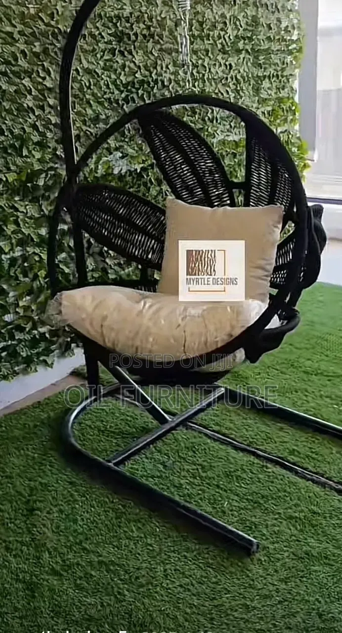 Premium Flower-Back Hanging Swing Chair With Stand