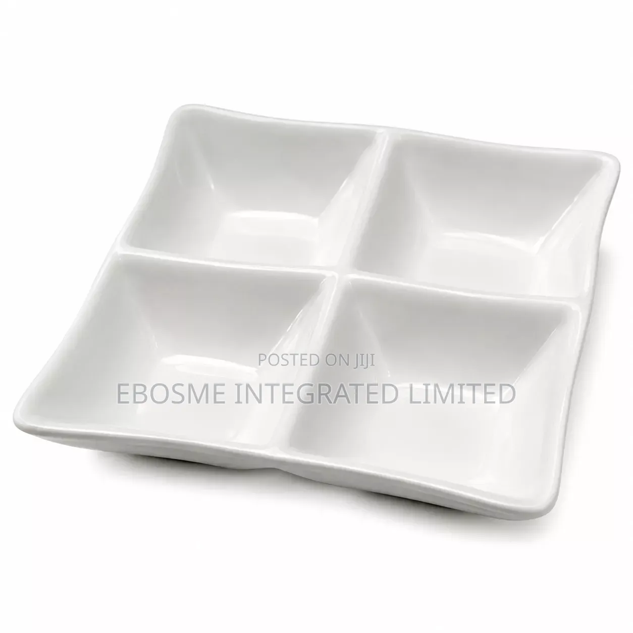 White 4-Compartment Divided Serving Dish