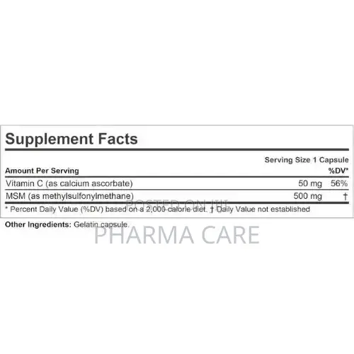 MSM 500 Methyl-Sulfonyl-Methane 60 Capsules