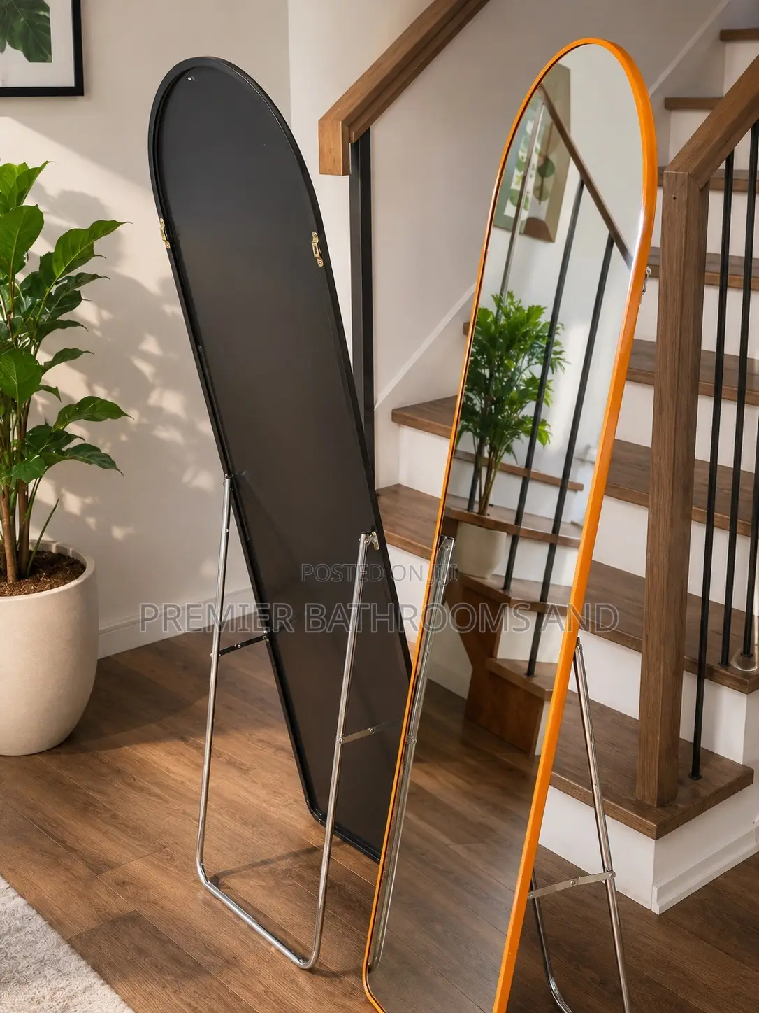 Long Standing Dressing Mirror Gold and Black