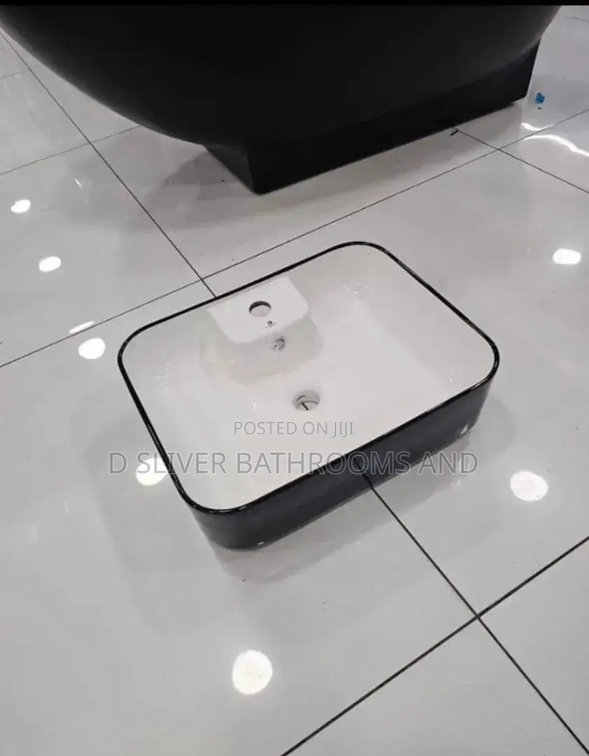 Modern Wash Hand Basin, Black White Ceramic