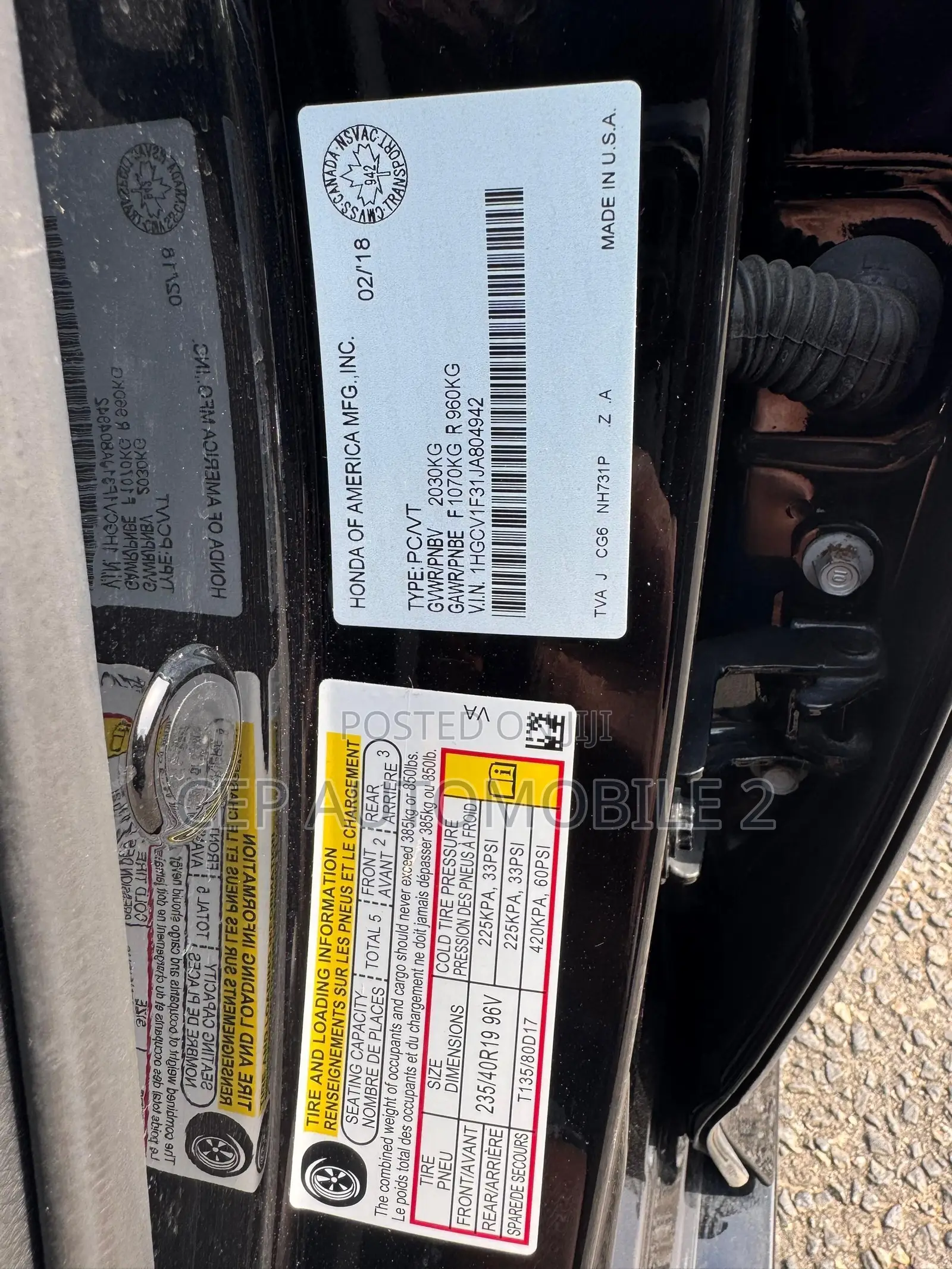 Honda Accord 2018 Black