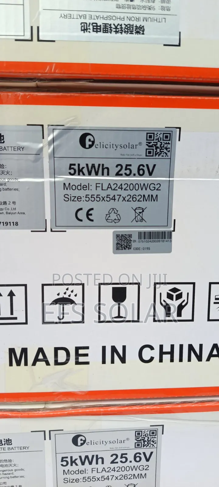 Felicity Solar 5kWh 25.6V Lithium Battery