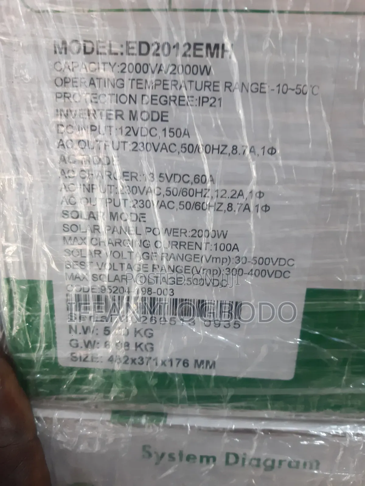 2kva 12v Hybrid Brand New Famicare