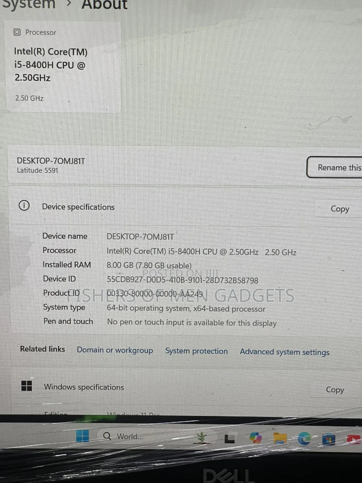 Laptop Dell Latitude 5591 8GB Intel Core i5 SSD 256GB