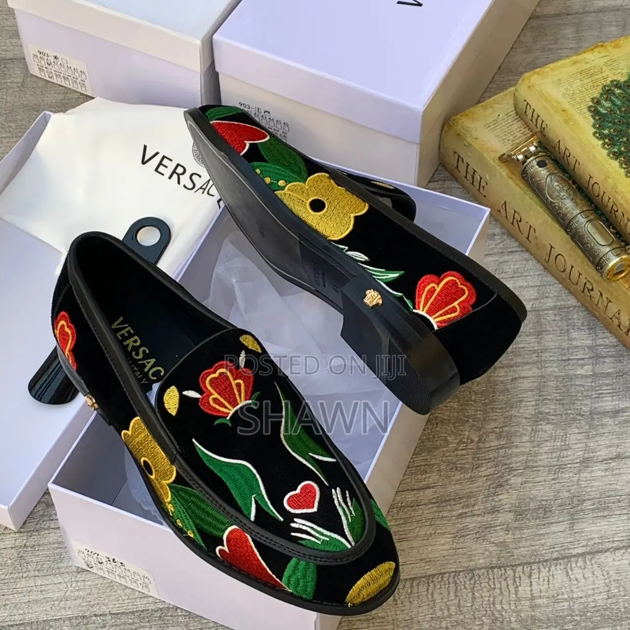 Versace Floral Print Loafers