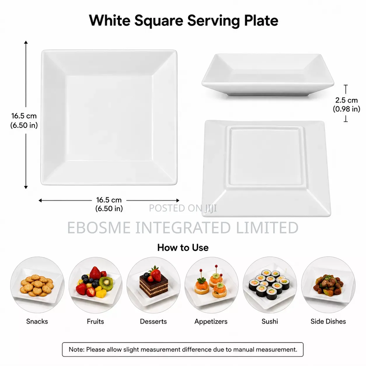 White Square Serving Plate