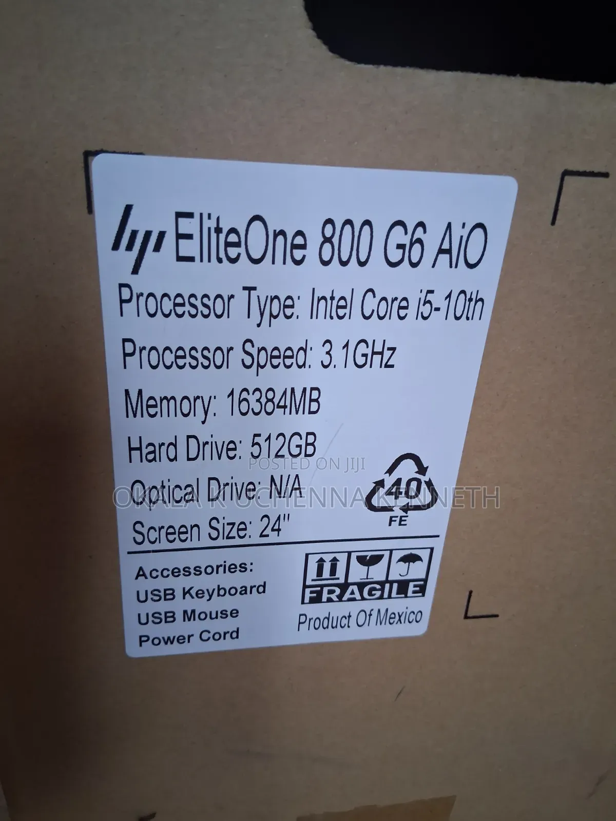 New HP EliteOne 800 G6 16GB Intel Core i5 HDD+SSD 512GB