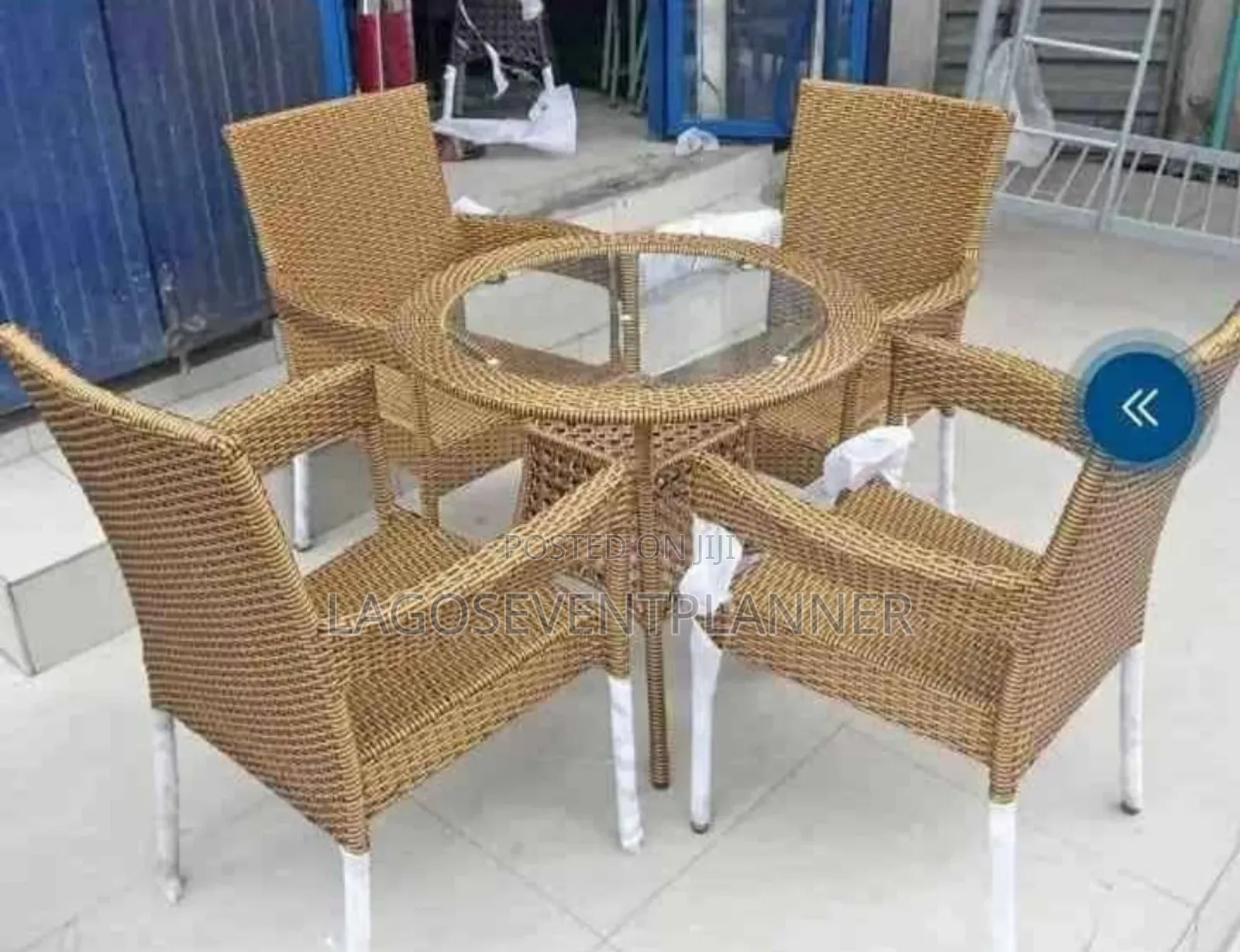 Indoor and Outdoor Quality 4 Seater Chairs With Glass Top