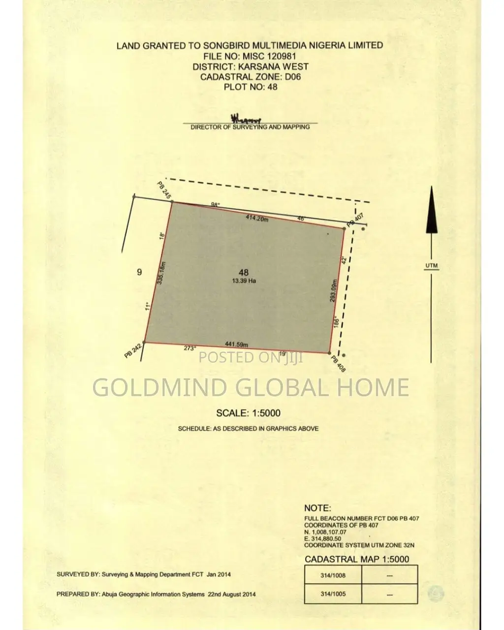 13 Hectares for Sale in Karsana West. Abuja - Nigeria
