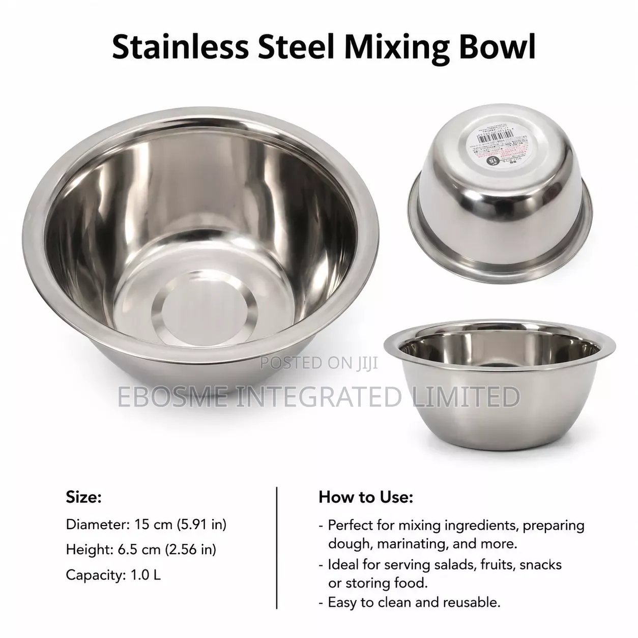 Stainless Steel Mixing and Serving Bowl