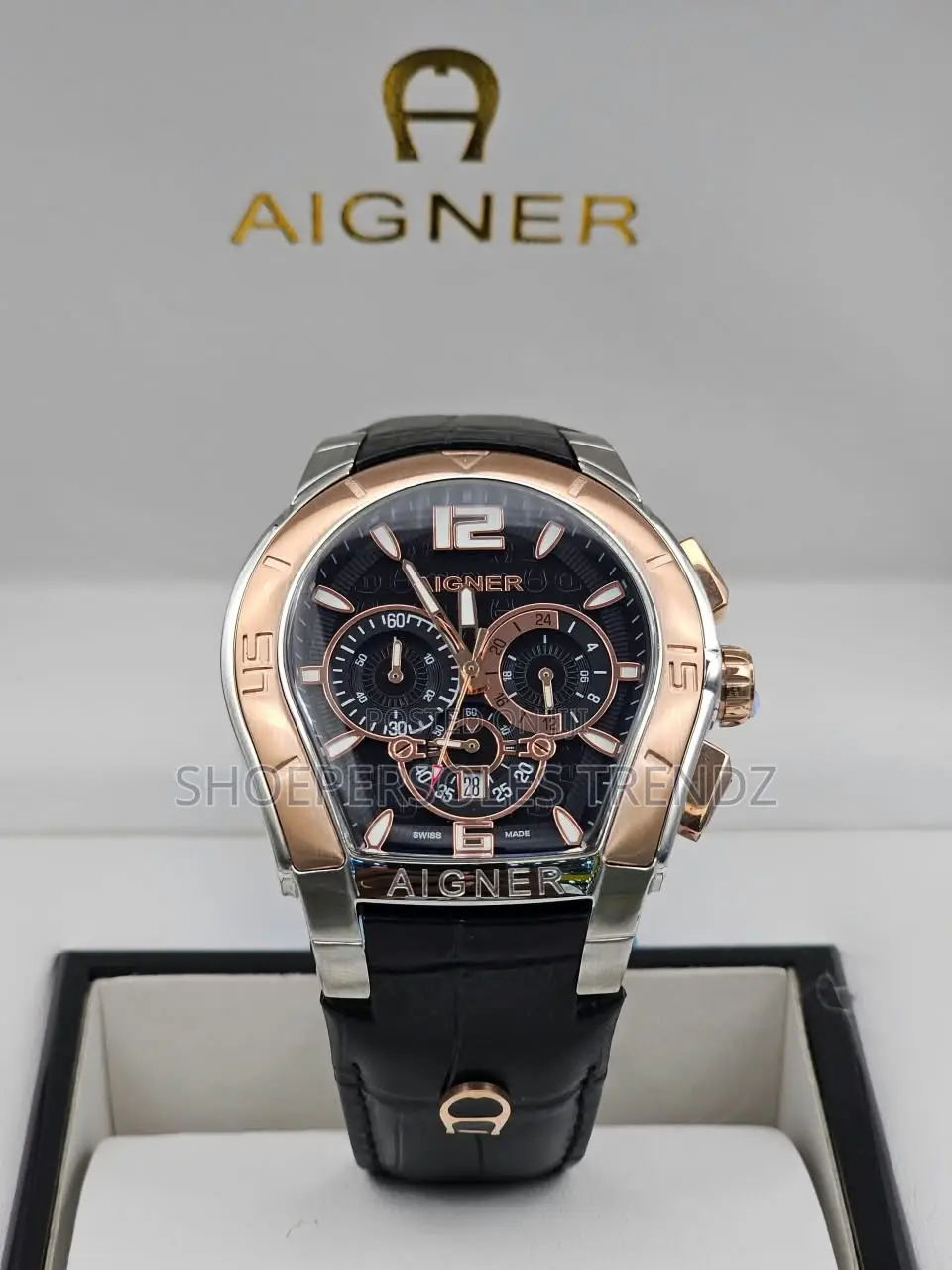 Premium Aigner Chronograph Leather Wristwatch in 4 Designs