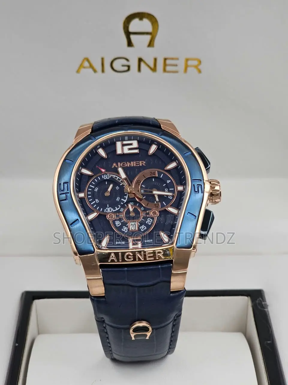 Premium Aigner Chronograph Leather Wristwatch in 4 Designs