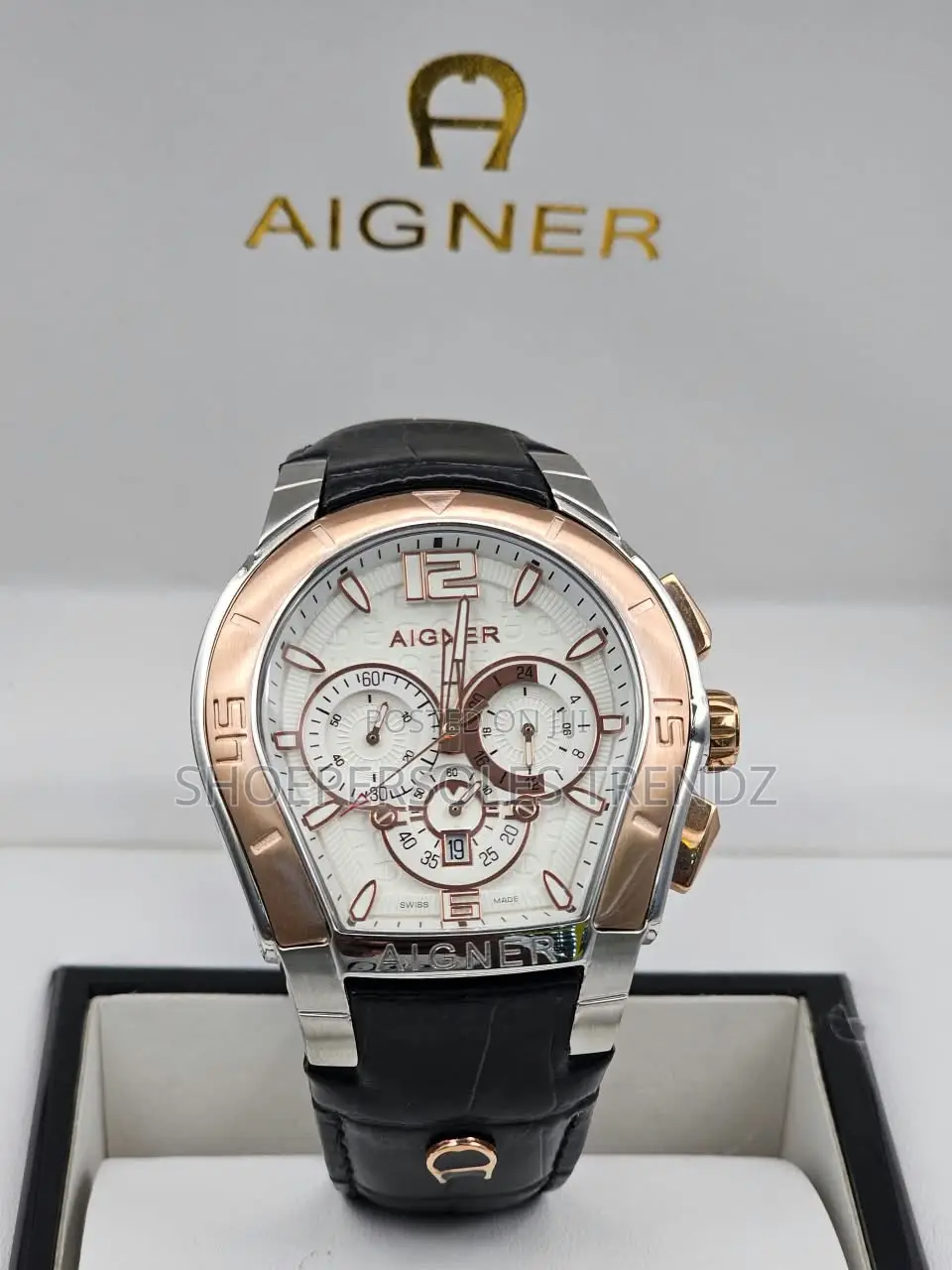 Premium Aigner Chronograph Leather Wristwatch in 4 Designs