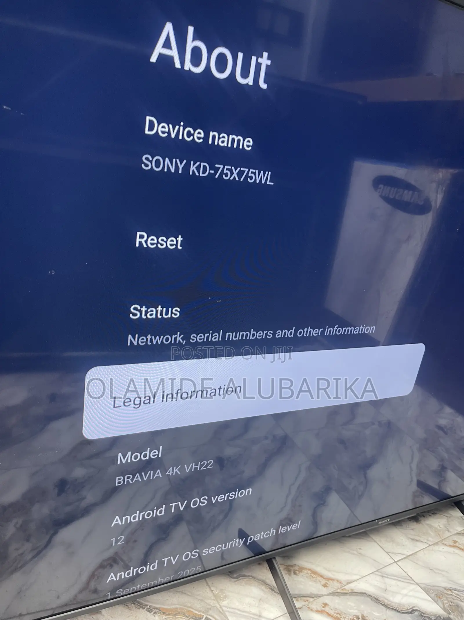 SONY BRAVIA 75-Inch Smart 4k Android Ultra HDR Google 2025 Model TV