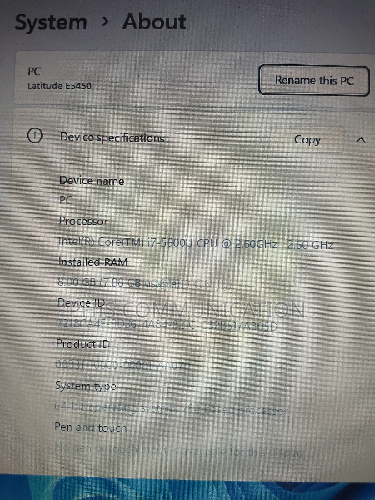 Laptop Dell Latitude 5450 8GB Intel Core i5 SSD 160GB