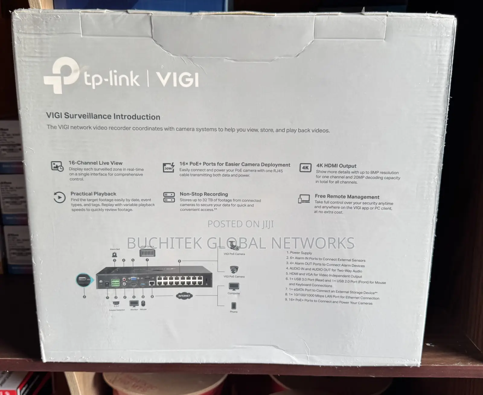 TP-Link VIGI 16-Channel PoE+ Network Video Recorder.