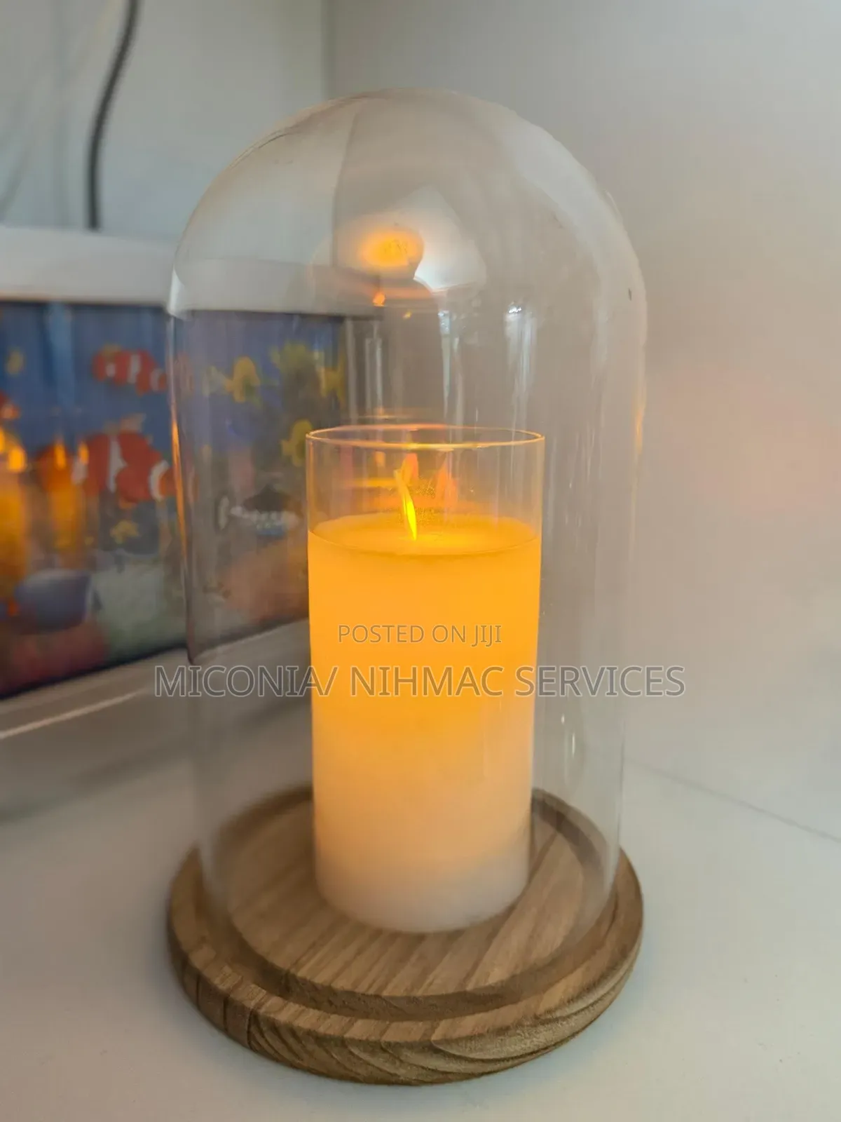 Glass Dome Candle Holder and Led Candle