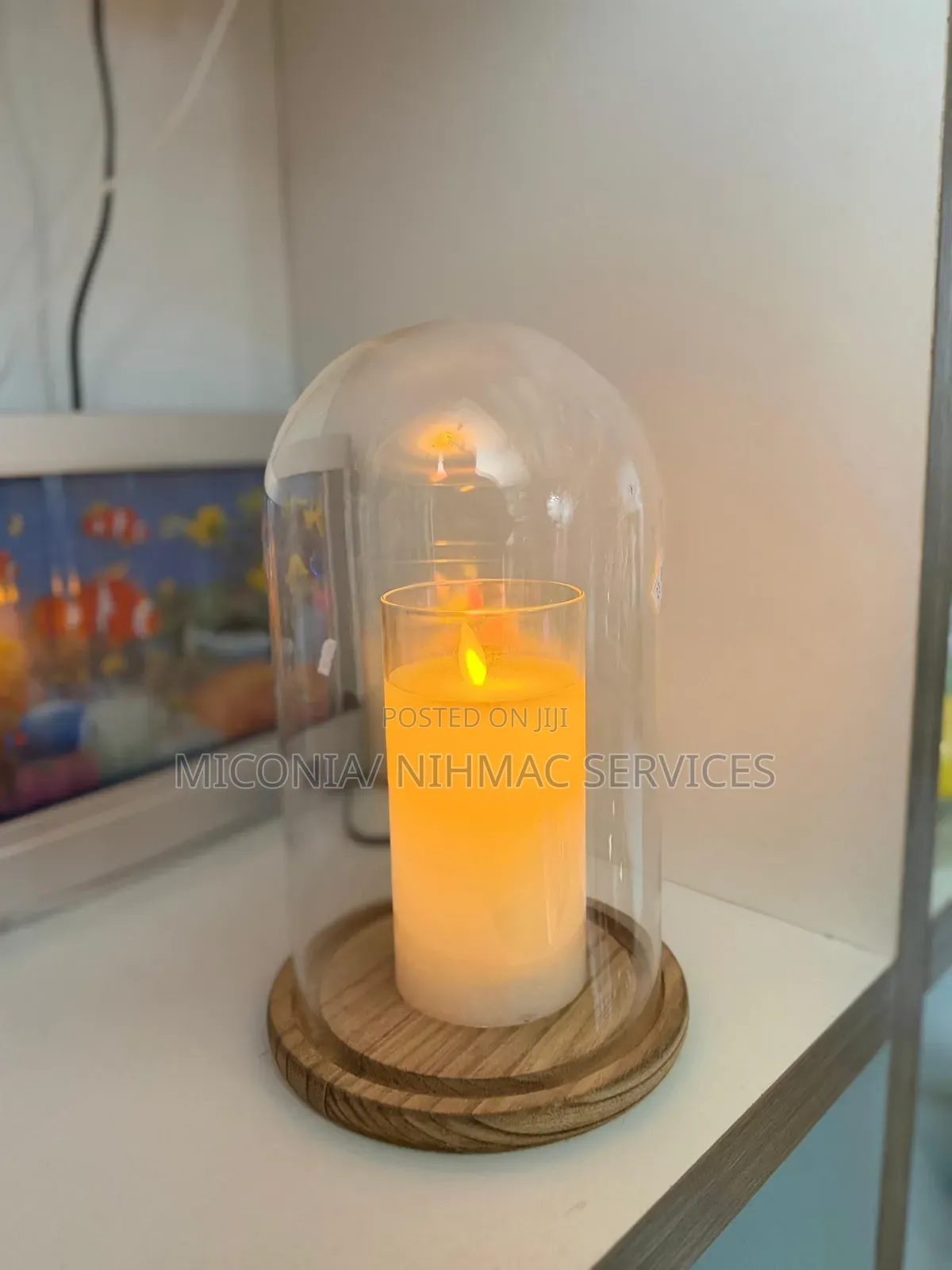 Glass Dome Candle Holder and Led Candle