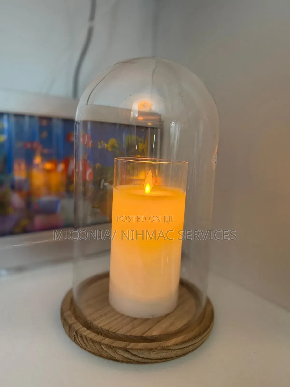 Glass Dome Candle Holder and Led Candle