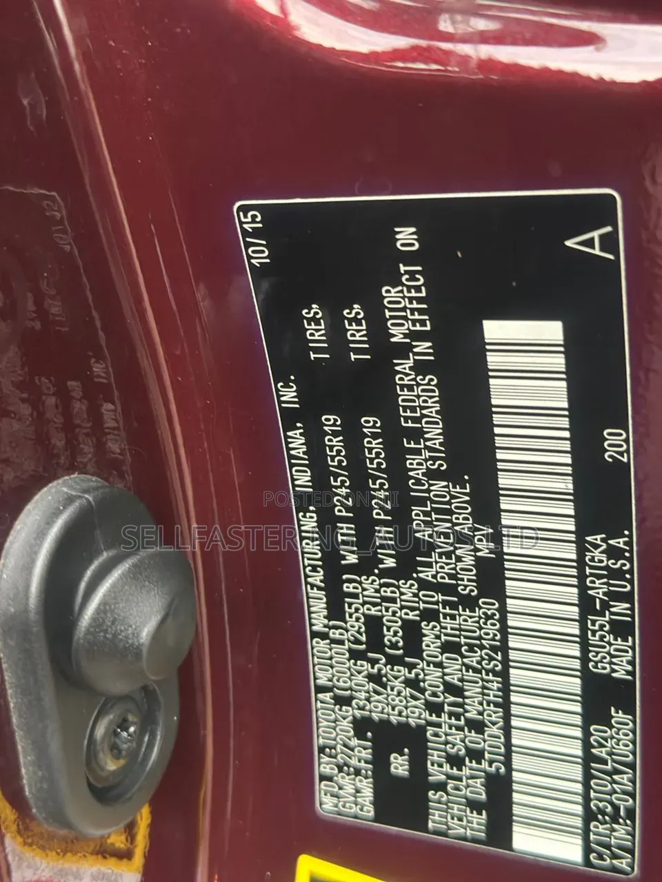 Toyota Highlander 2016 Maroon