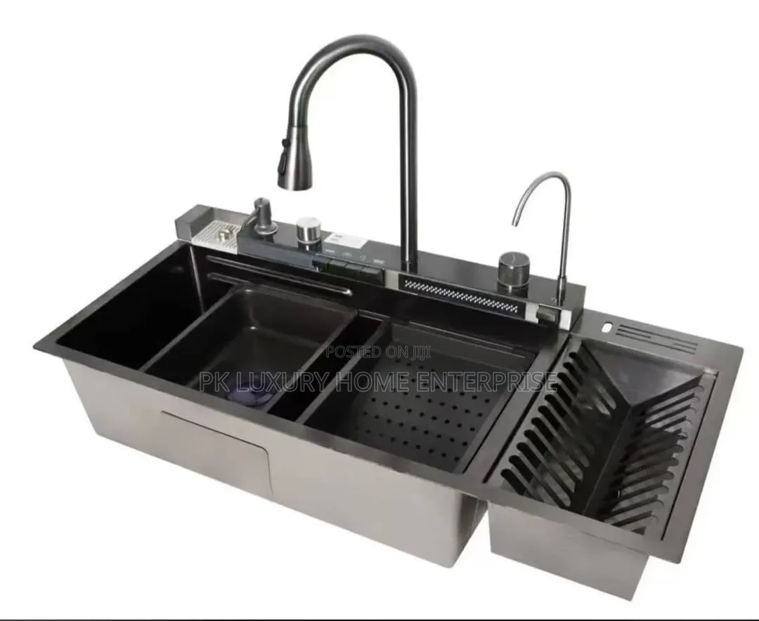 4button Multifunctional Sink With Plate Rack