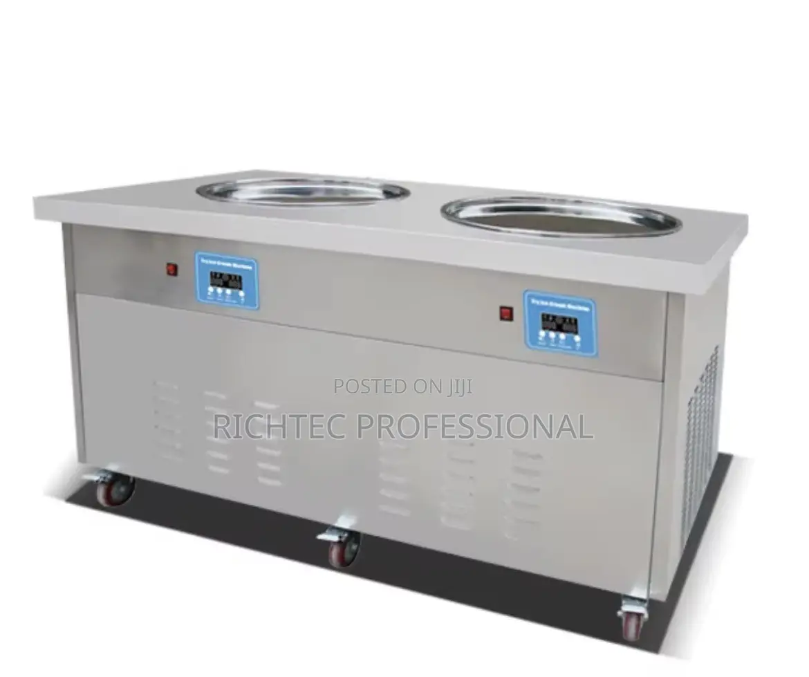 Commercial Rolled Ice Cream Machine – Mobile Dual-Pan Fry Ice Machine