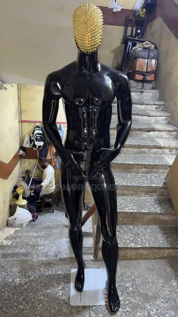 High Quality Male Fibre Black Stoned Face Male Mannequin