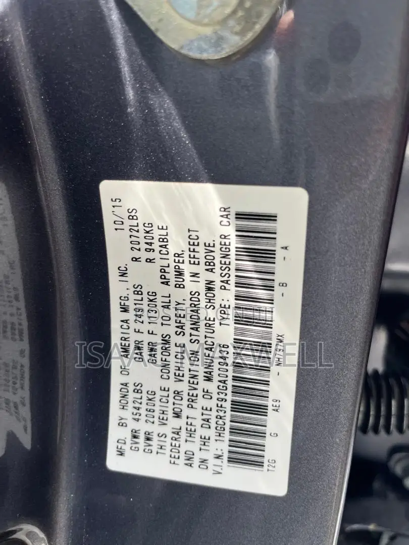Honda Accord 2016 Gray