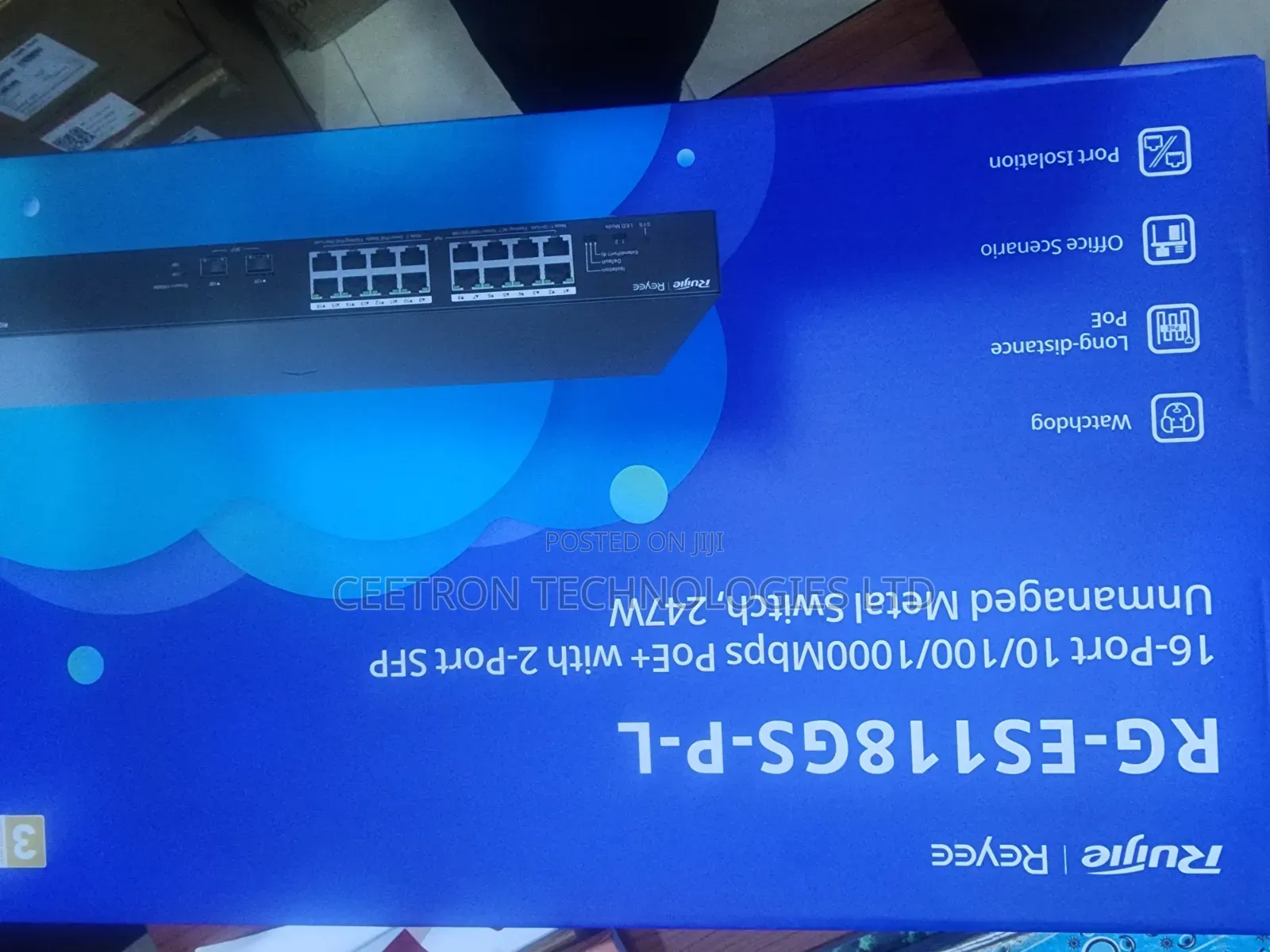 RUIJIE RG-ES118GS-P-L 16-Port Unmanaged Gigabit POE Switch With  SFP