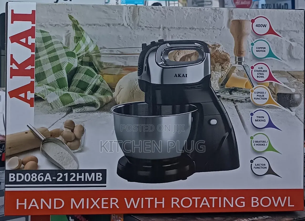 AKAI Hand Mixer With Rotating Bowl