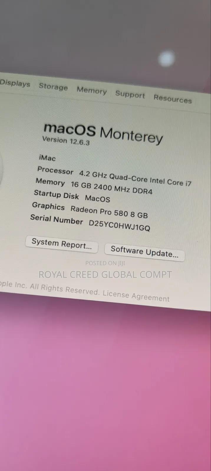 Desktop Computer Apple iMac 32GB Intel Core i7 SSD 2T