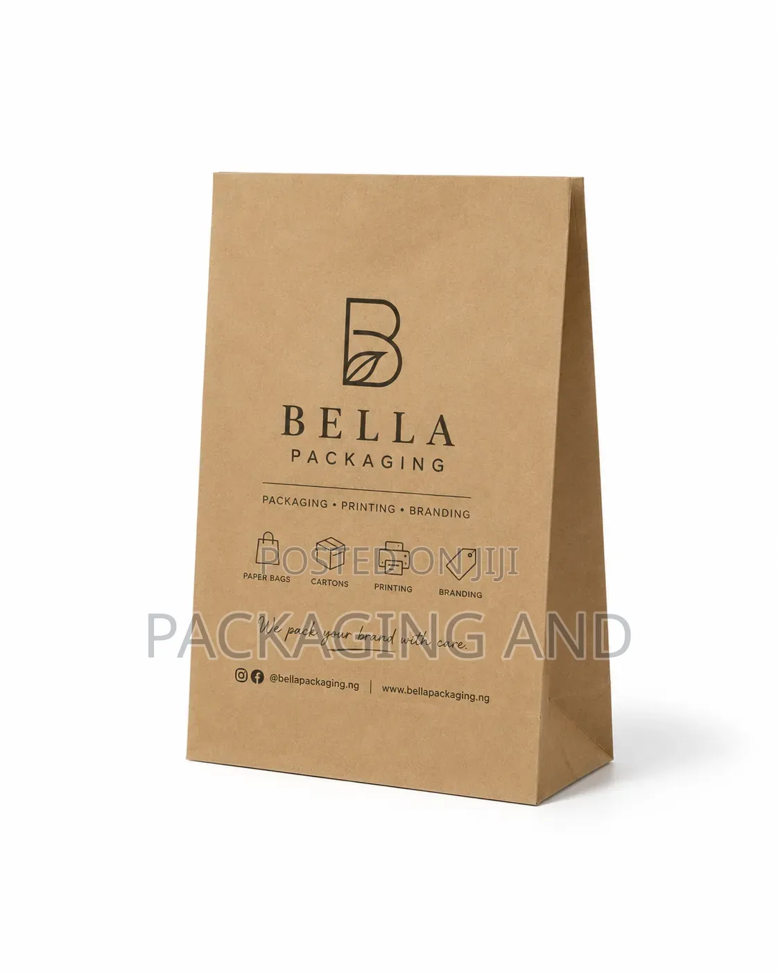 Use for Retail/Gifts: A4 Kraft Paper Bag 10×5×13in Brown 110gsm