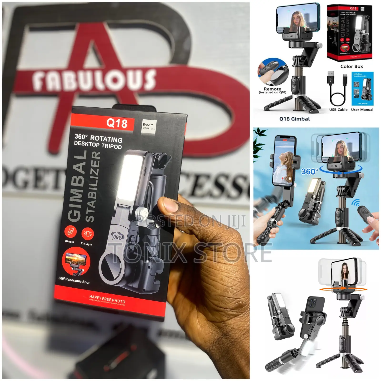 Q18 360° Rotating Desktop Tripod/Gimbal