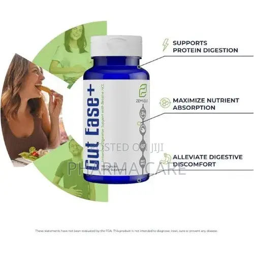 Gut Ease+ 180 Caps Balances HCL Levels , Supports Protein Digestion
