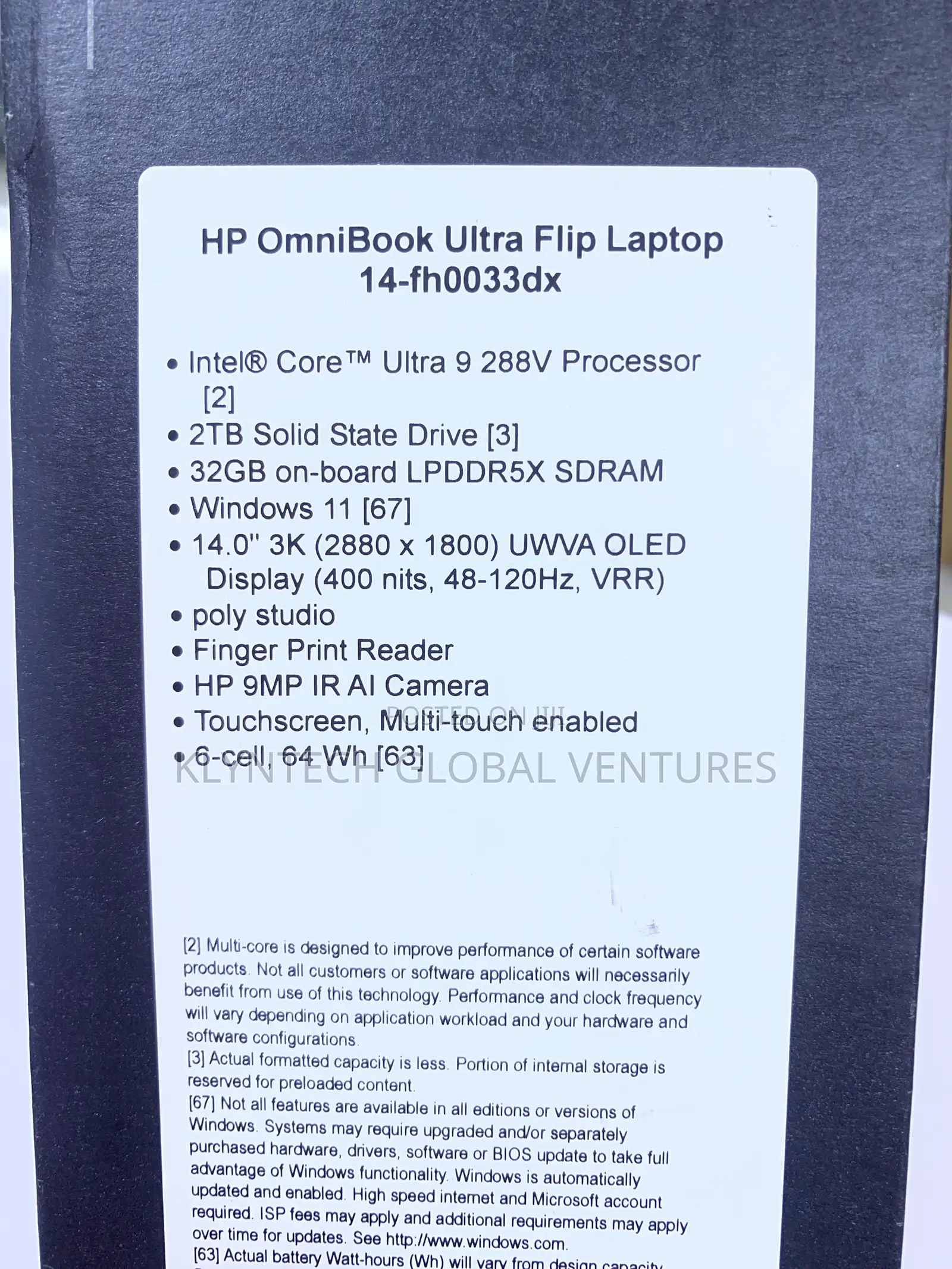 New Laptop HP OmniBook X Flip 14" 16GB Intel Core Ultra 7 SSD 1T