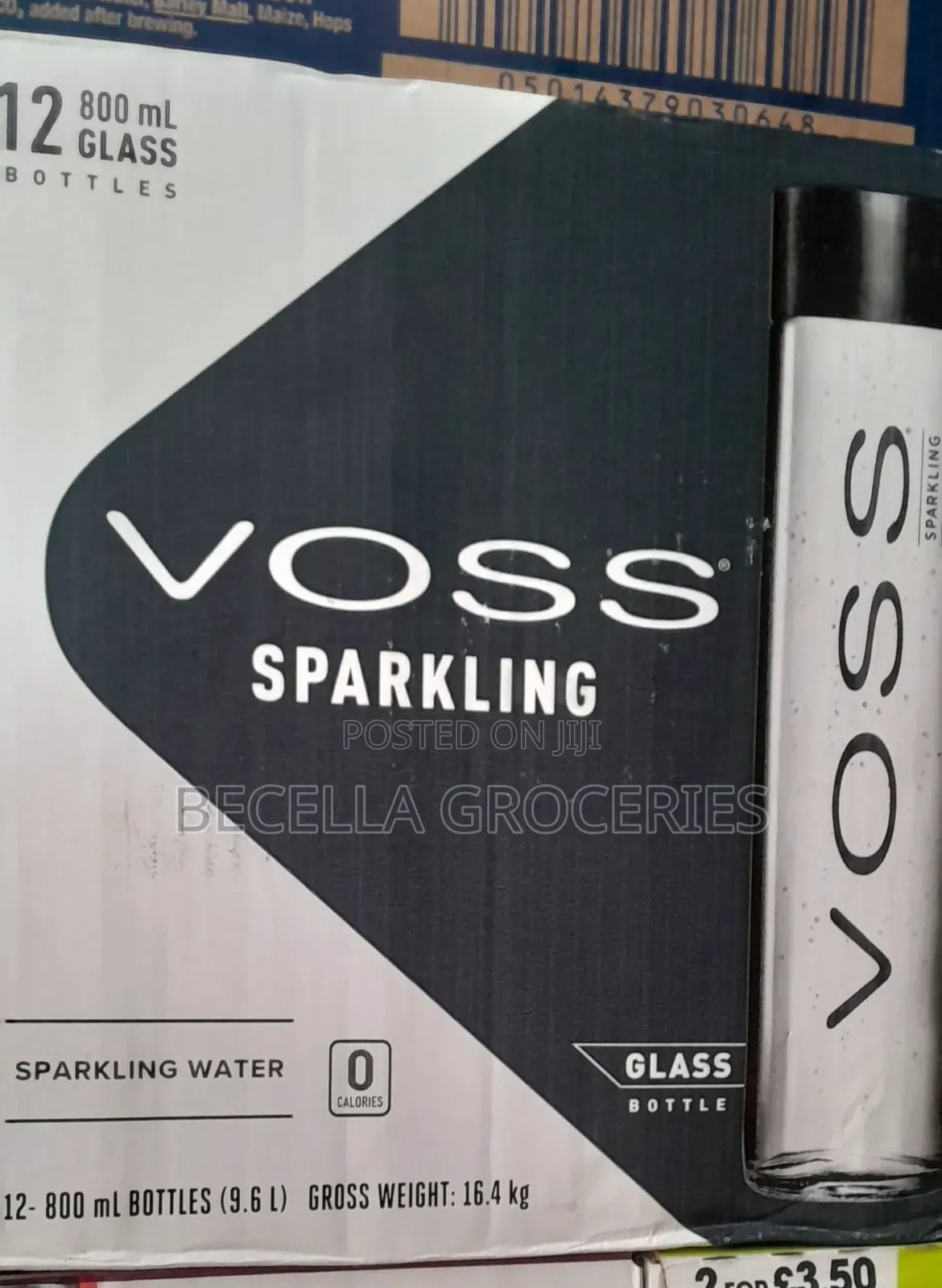 Voss Sparkling Glass Bottle 800nl ×12