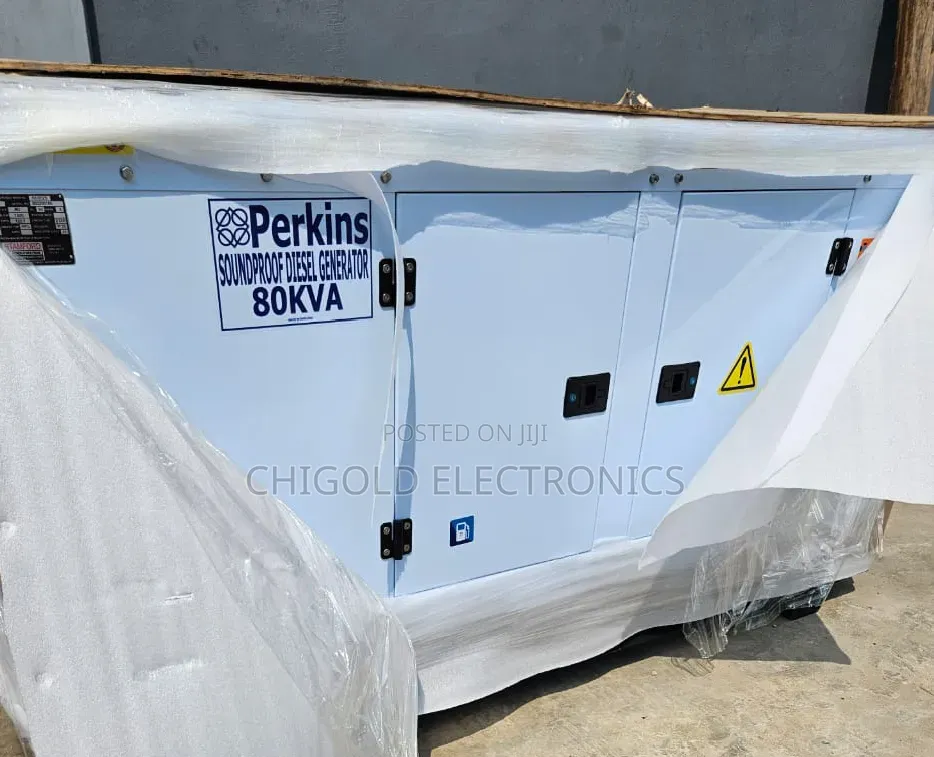 Original Perkins 80 kVA Soundproof Diesel Generator 100% Copper Coin