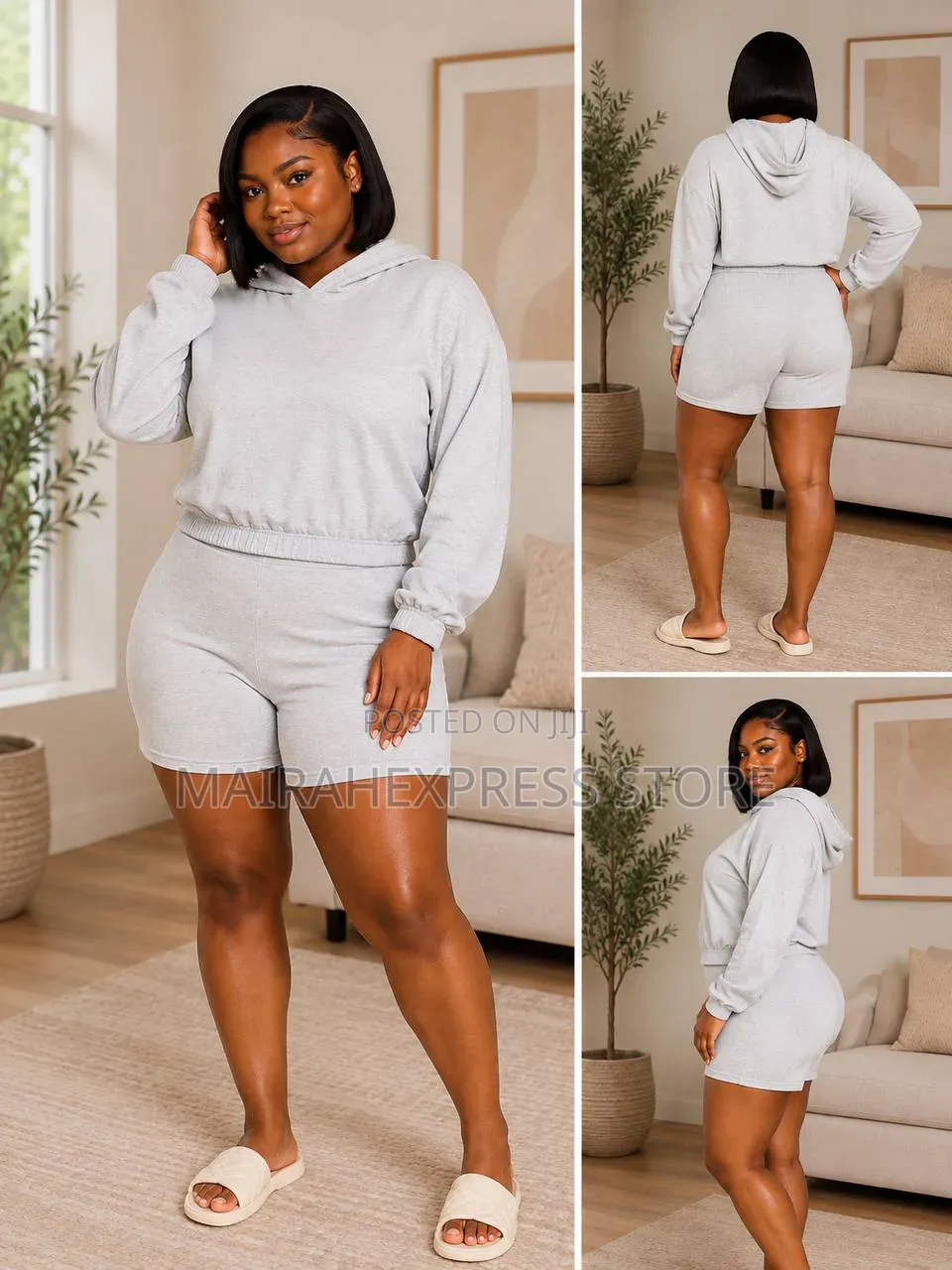 Posh-Chic Luxe Hoodie & Short Set