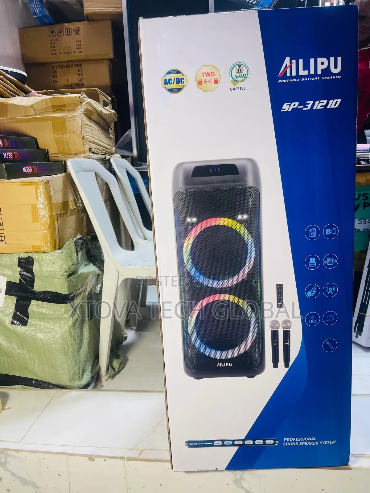 AILIPU SP-3121D Portable Rechargeable PA Speaker With 2 Wireless Mics