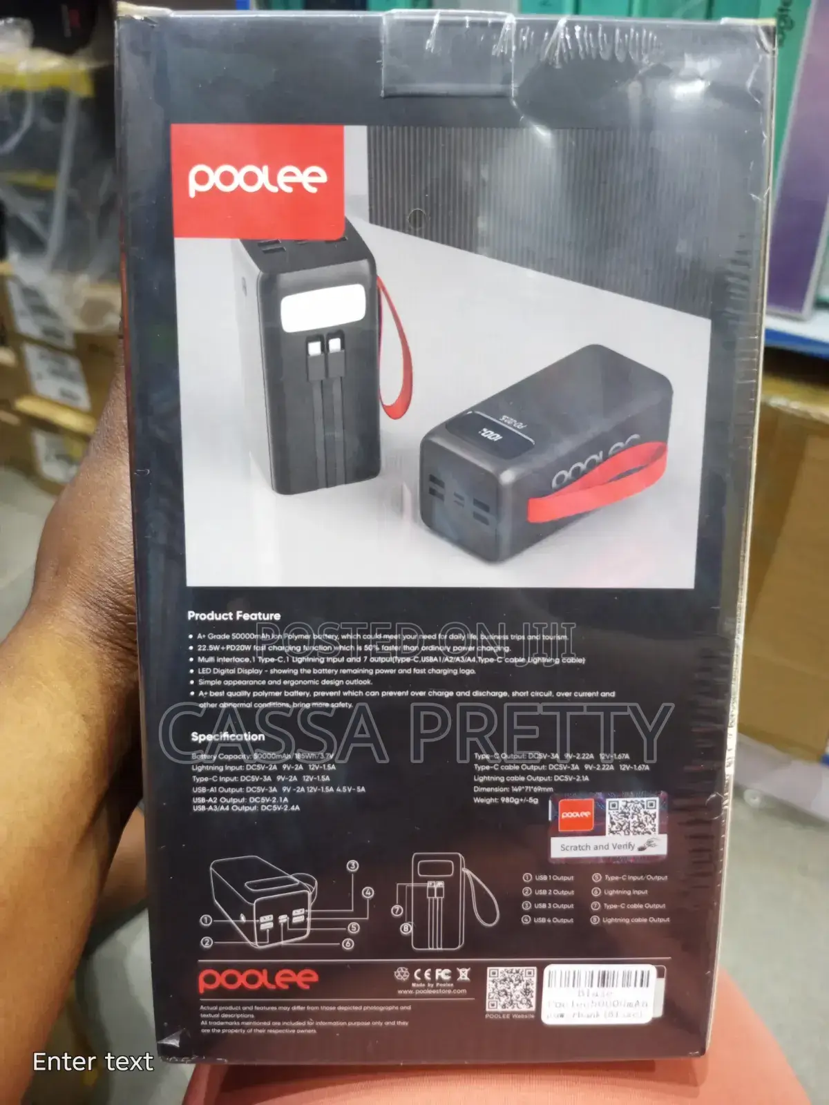 Poolee BLAZE 50000mAh Power Bank - PD 22.5W Super Fast Charge